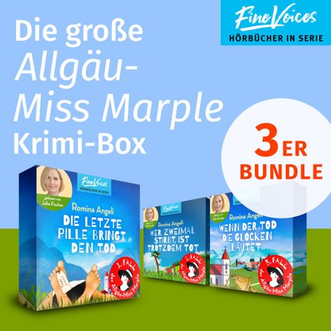 Hörbüch “Die große Allgäu-Miss Marple Krimi Box - Die letzte Pille bringt den Tod + Wer zweimal stirbt, ist trotzdem tot + Wenn der Tod die Glocken läutet (ungekürzt) – Romina Angeli”