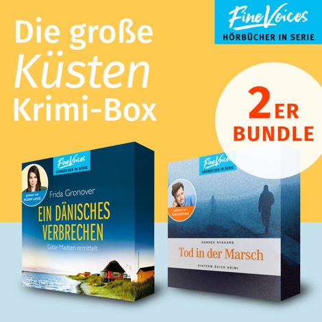 Hörbüch “Die große Küsten Krimi-Box - Ein dänisches Verbrechen: Gitte Madsen ermittelt + Tod in der Marsch: Hinterm Deich Krimi (ungekürzt) – Frida Gronover, Hannes Nygaard”